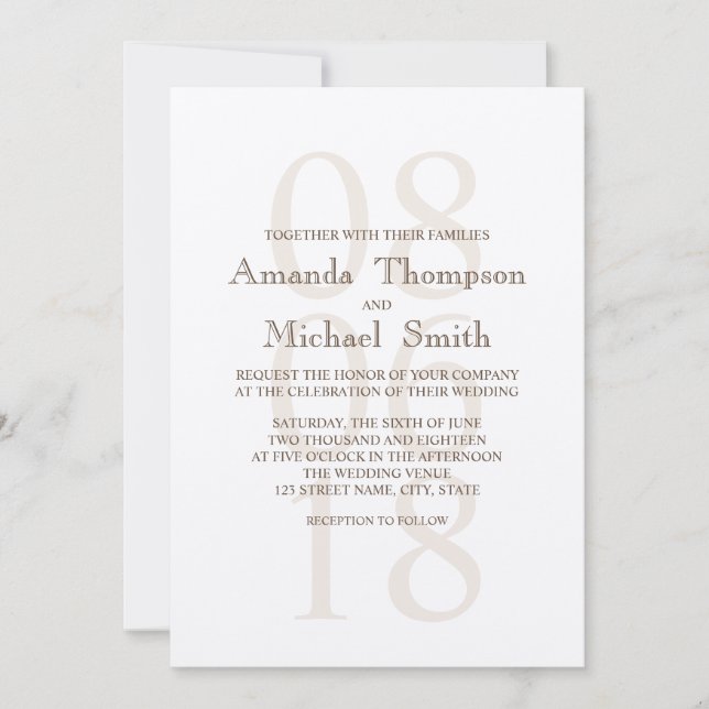 Vintage Rustic Wedding Invitation (Front)