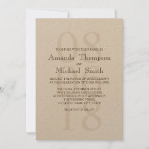 Vintage Rustic Wedding Invitation