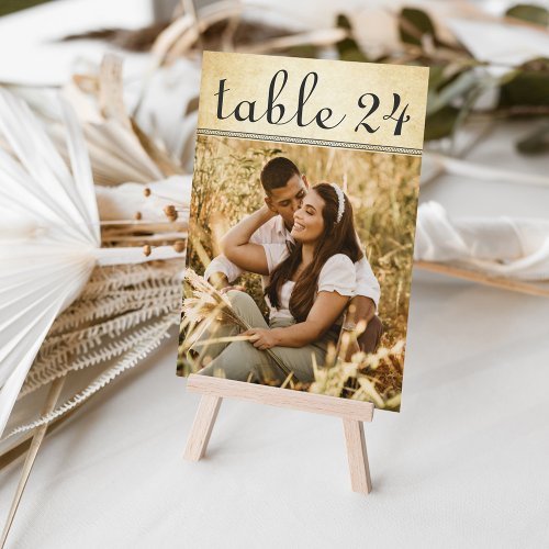 Wedding Photo Table Number Cards | Rustic Charm