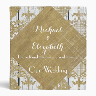 Vintage Rustic Wedding Planner & Album Bible Verse 3 Ring Binder