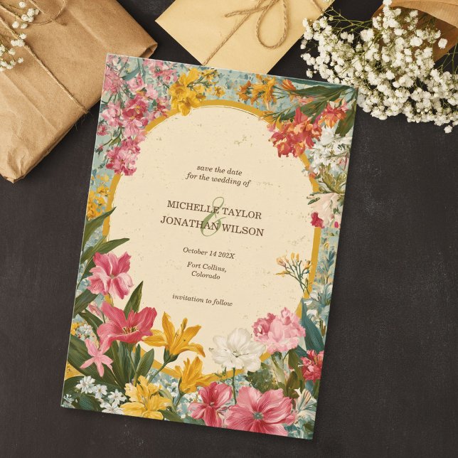 Vintage Rustic Wildflower Cottagecore Invitation (Vintage Rustic Wildflower Cottagecore Invitation)