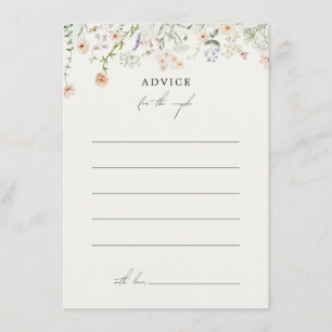 Vintage Rustic Wildflower Wedding Advice Card
