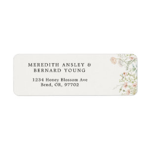 Vintage Rustic Wildflower Wedding Return Address Label