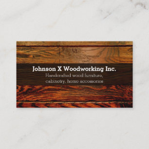 Vintage Rustic Wood Plank Carpentry Woodworking Business Card