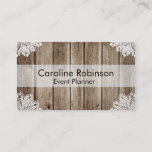 Vintage Rustic Wooden Lace Custom Business Cards at Zazzle