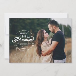vintage rustic woodland save the date announcement