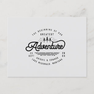 vintage rustic woodland save the date announcement postcard