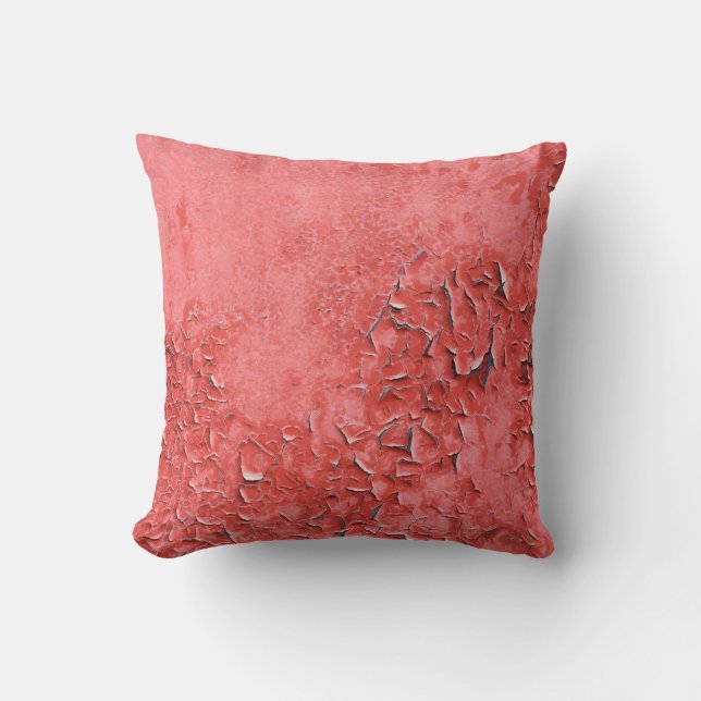 Vintage Rusty Iron Wall Texture Throw Pillow (Front)