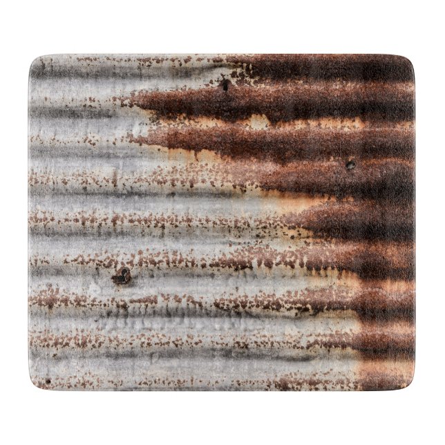 Vintage Rusty Metal Cutting Board (Front)