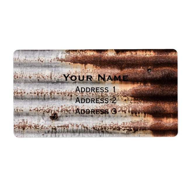 Vintage Rusty Metal Label (Front)