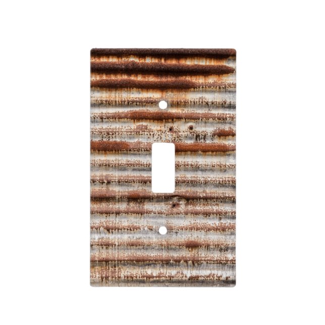 Vintage Rusty Metal Light Switch Cover (Front)