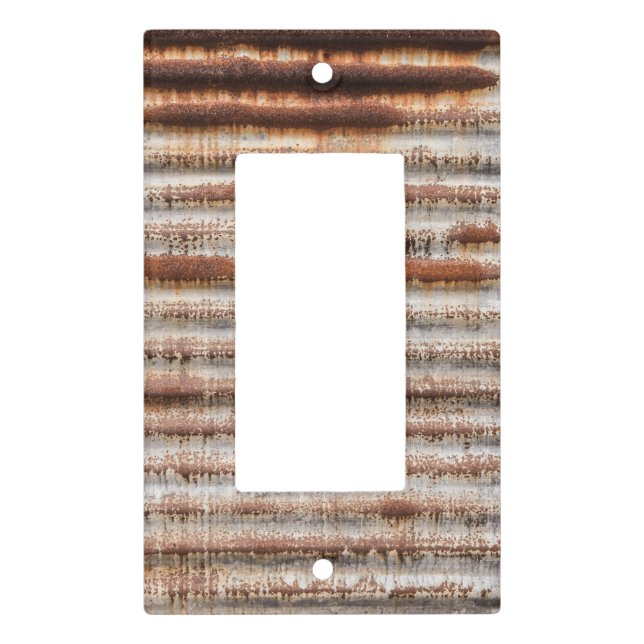 Vintage Rusty Metal Light Switch Cover (Front)
