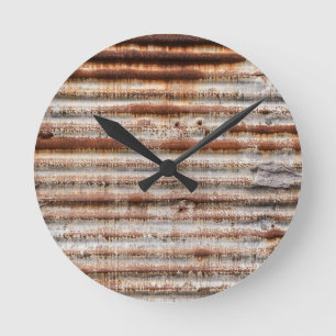 Vintage Rusty Metal Round Clock