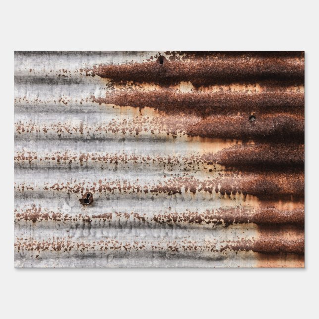 Vintage Rusty Metal Sign (Front)