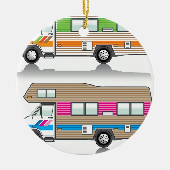 Vintage RV Ceramic Ornament (Front)
