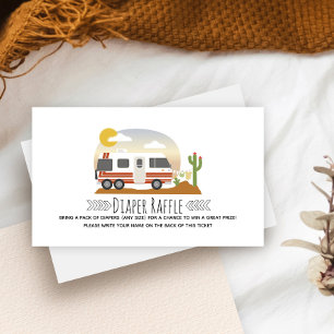 Vintage RV Desert Baby Shower Diaper Raffle Enclosure Card
