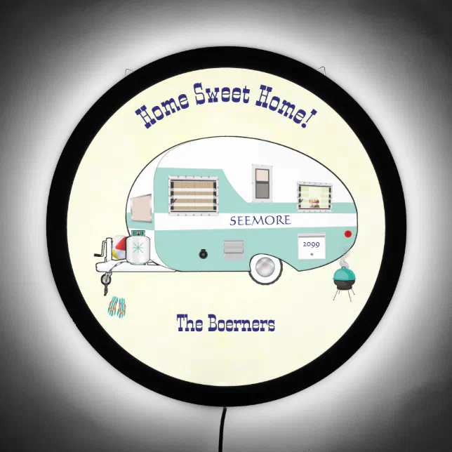Vintage RV Trailer Mini Camper LED Sign | Zazzle