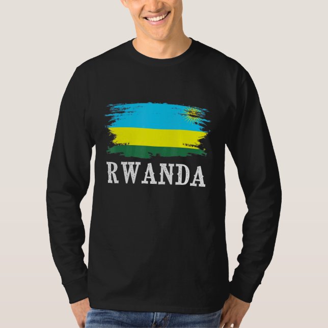 Vintage Rwanda Flag I Love Rwanda T-Shirt (Front)