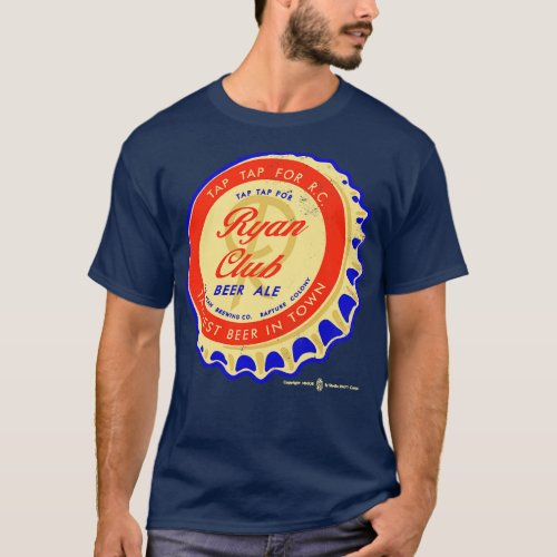 Vintage Ryan Club Ale Bottlecap Distressed T_Shirt