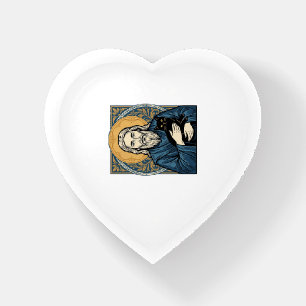 Vintage Sacred Cat Portrait Vector Shirt Design_1 Paperweight