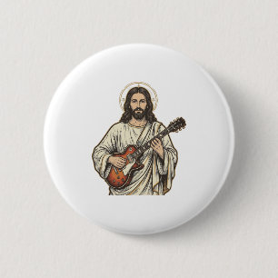 Vintage Sacred Guitarist Engraving Shirt Design_1 Button