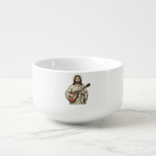 Vintage Sacred Guitarist Engraving Shirt Design_1 Soup Mug