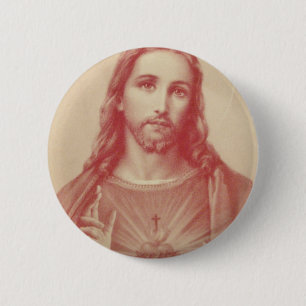 Vintage Sacred Heart of Jesus Button