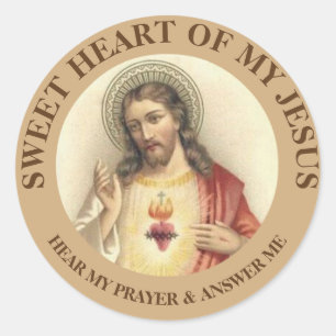Vintage Sacred Heart of Jesus Classic Round Sticker