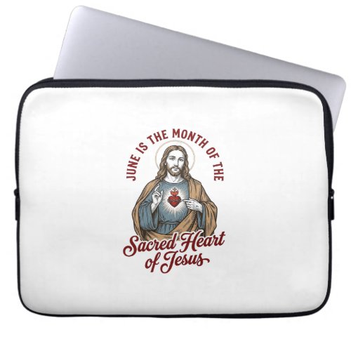Vintage Sacred Heart of Jesus June Religious Shirt Laptop Sleeve
