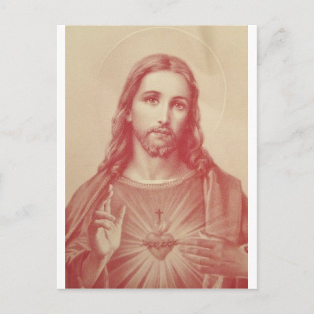 Vintage Sacred Heart of Jesus Postcard (Front)