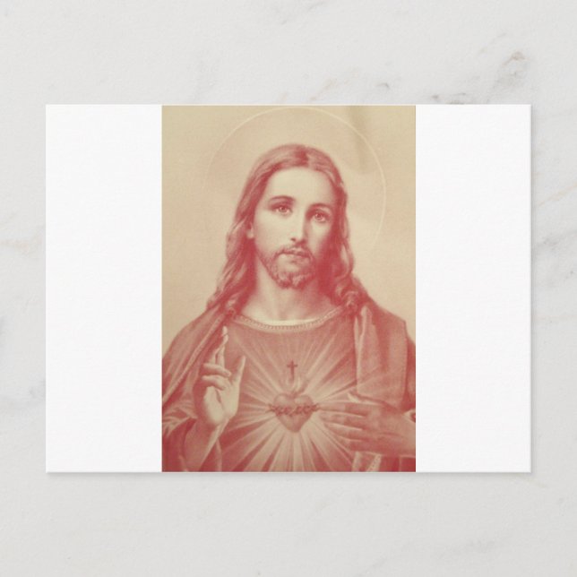 Vintage Sacred Heart of Jesus Postcard (Front)