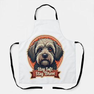 Vintage Sad Dog Retro Rescue Style Shirt Design 2 Apron