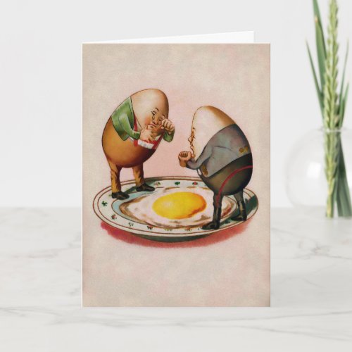 Vintage Sad Egg People Easter Card