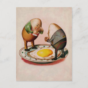 Vintage Sad Egg People Postcard