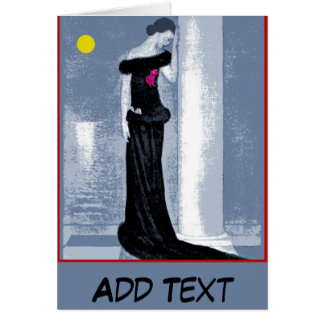 Vintage Sad Woman In Gown Cards