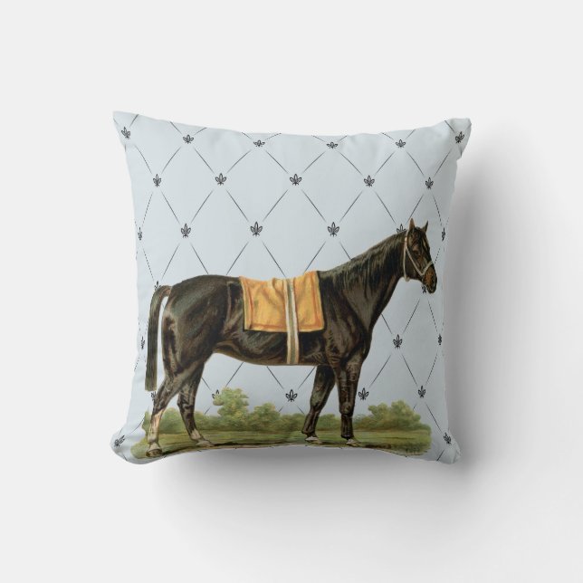 Vintage Saddle Horse Throw Pillwo Pillow (Front)