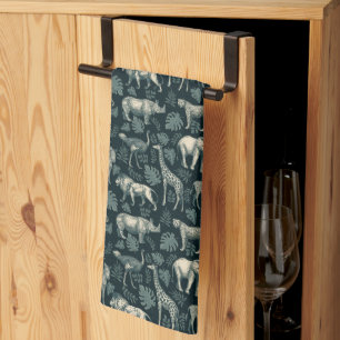 Vintage Safari African Animals Kitchen Towel