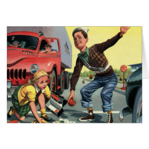 Vintage Safety Patrol Crossing Guard Helping Girl Cards