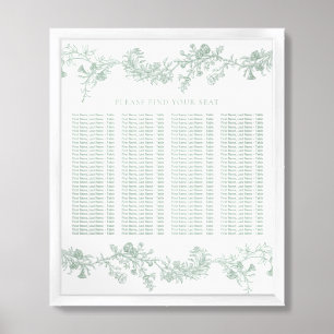 Vintage Sage Alphabetical Wedding Seating Chart
