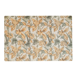 Vintage Sage and Burnt Orange Botanical Art Placemat