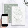 Vintage Sage Green Botanical Bridal Tea Shower Invitation