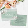 Vintage Sage Green Chinoiserie Wedding Details Enclosure Card