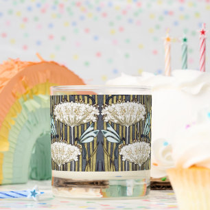 Vintage Sage Green Dragonfly & Lily Art Scented Candle