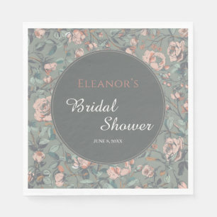 Vintage Sage Green Dusty Rose Bridal Shower  Napkins