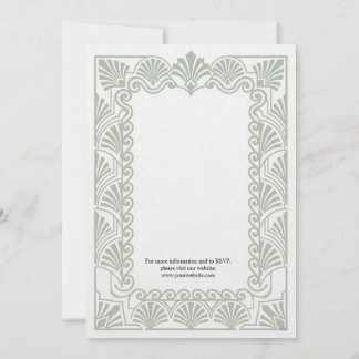 Vintage Sage Green Floral Wedding Invitation