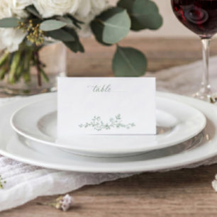 Vintage Sage Green French Floral Victorian Wedding Place Card