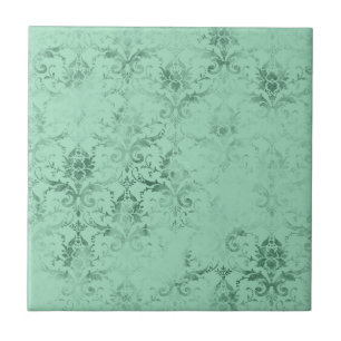 Vintage Sage Green Pattern Ceramic Tile