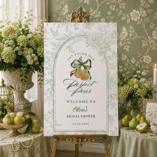 Vintage Sage Green Perfect Pair Pear Bridal Shower Foam Board