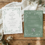 Vintage Sage Green Toile French Floral Wedding Invitation<br><div class="desc">Soft sage green florals arranged within an ornate chinoiserie floral frame give this vintage french wedding invitation a calm, romantic elegance. The detailed botanical artwork and delicate toile de jouy style accents create a romantic wedding design inspired by classic wedding stationery and Victorian floral illustrations. The muted sage green palette...</div>