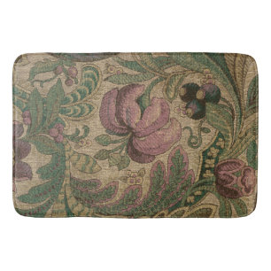 Vintage Sage Mauve 1918 Botanical Pattern Bath Mat